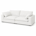 Zweisitzer Sofa Holzrahmen Weiß Baumwolle 220cm