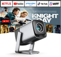 Projektor WiFi6, Outdoor, WLAN, Bluetooth, Dolby Audio, 4K UHD, Beamer, Silber, 210° Heimkino