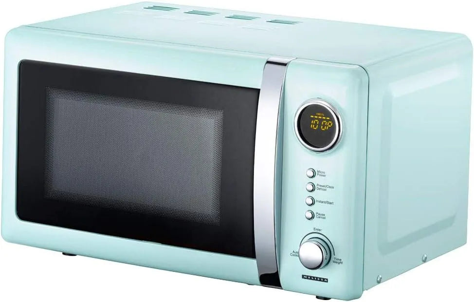 Mikrowelle, 20 L, Timer, 5 Leistungsstufen, Peppermint, Melissa 16330110 Classico Mikrowelle Mikrowellenofen Retro-Design Metall-Gehäuse