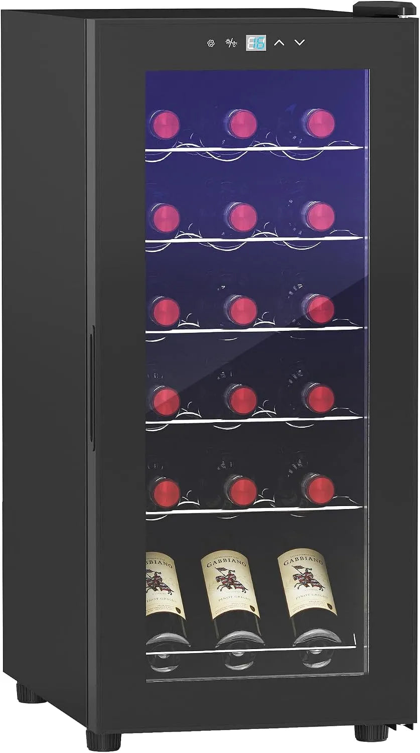 Weinkühlschrank, 50 L, 18 Flaschen, 5 bis 18 °C, HOMCOM, Schwarz