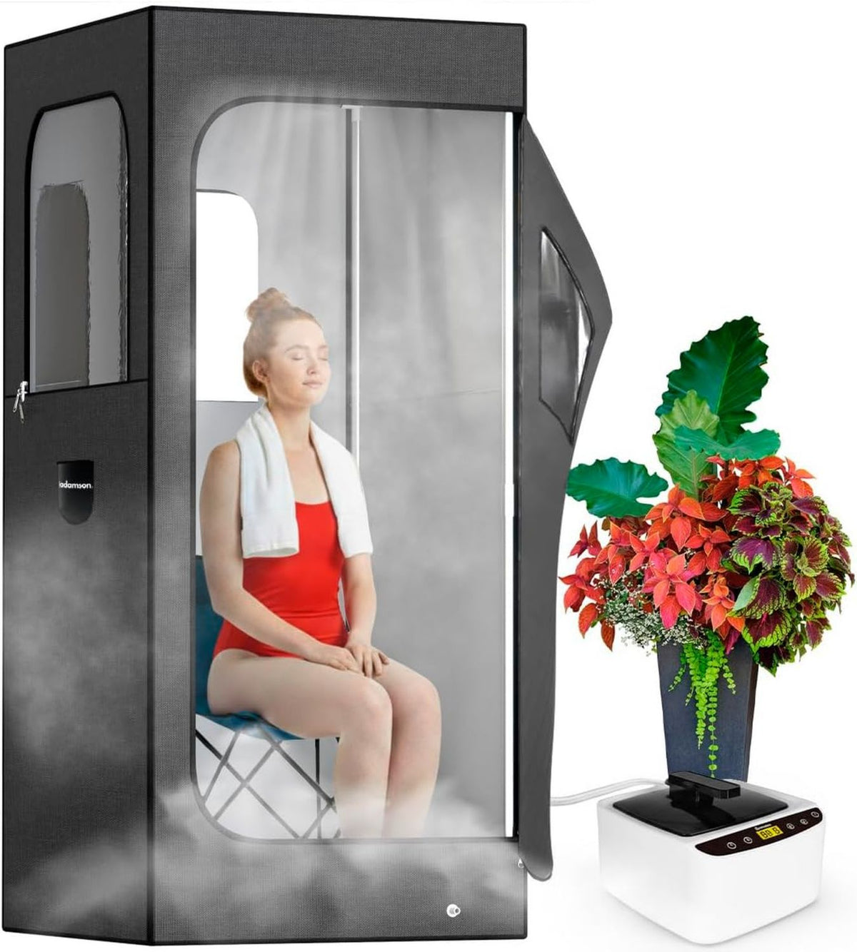 Tragbare Dampfsauna: mit Fernbedienung, 2.6L, 1000W, schwarz