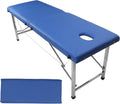 Fyearfly Klappbare Massageliege Massagetisch Tragbare Faltbare Massagebank für Zuhause Büro – Stahlkonstruktion, aus Edelstahl, 180 x 65 x 60cm, blau