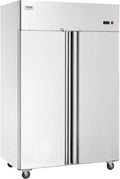 VEVOR Gefrierschrank, 1100 L, -25 bis -15 °C, Gefrierfach, 2 Temperaturzonen, Edelstahl, Tiefkühlschrank, 6 verstellbaren Ablagen