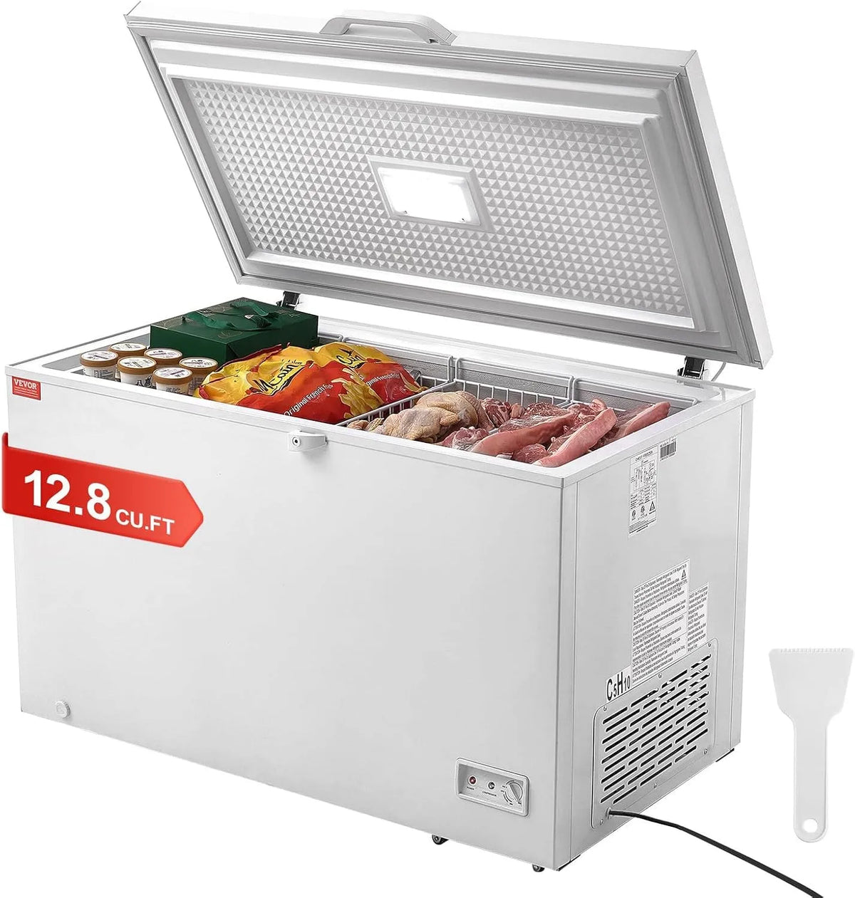 VEVOR 7-stufig Gefrierschrank, 345 L, freistehend, Gefrierfach, herausnehmbar, Tiefkühlschrank, 7-stufig Einstellbare Temperatur