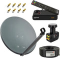 Satellitenreceiver, 60cm, Premium 50m, Premium x Satelliten-Komplettanlage 60cm Satellitenschüssel ALU Anthrazit SAT Quad LNB 50m Kabel FullHD TV