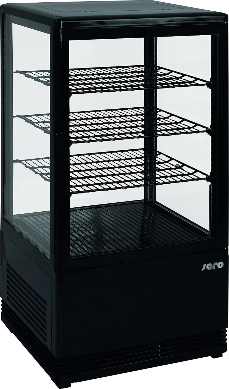 Kühlvitrine, 70 L, Schwarz, Kunststoff, Saro 330-10051 Mini-Umluftkühlvitrine