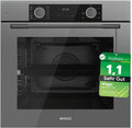 Backofen, 60cm, 73 L, Energieklasse A, Einbau, Dampf, Grau, 10 Funktionen, 5 Jahre Garantie, Test SEHR GUT, Note 1, Soft-Close, Klasse A