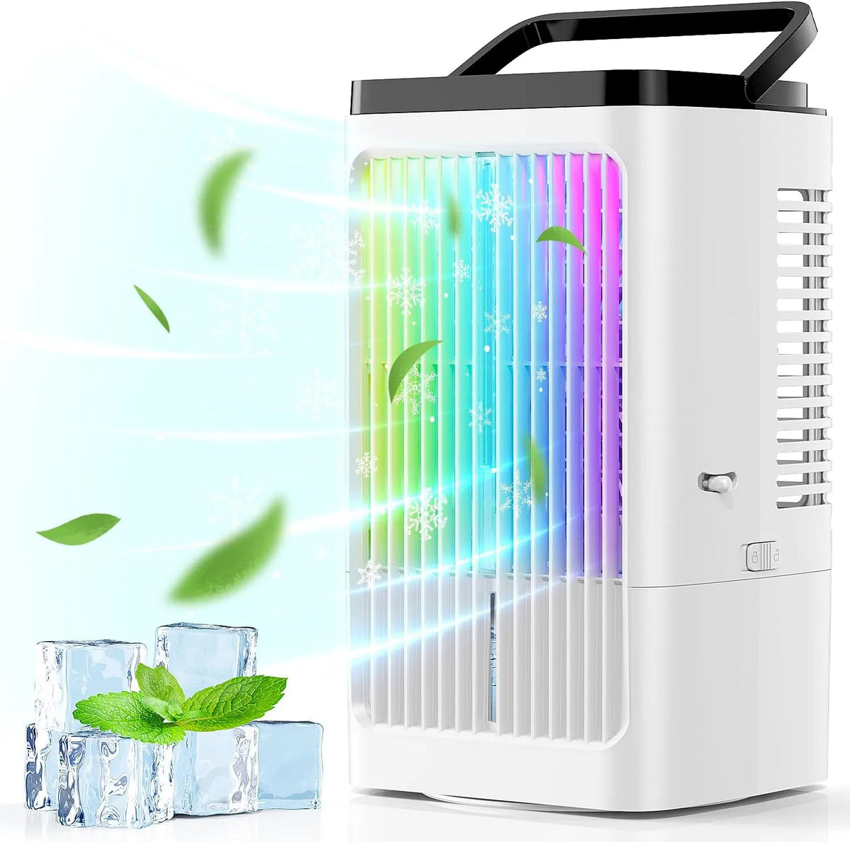 Klimaanlage, Timer, Oszillation, USB, Reinweiß, Mini Luftkühler für Zuhause und Büro