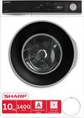 Sharp ES-NFA014BW1NA-DE Waschmaschine, 10 kg, Inverter, aquaStop, Weiß, 1400 U/min, EEK A