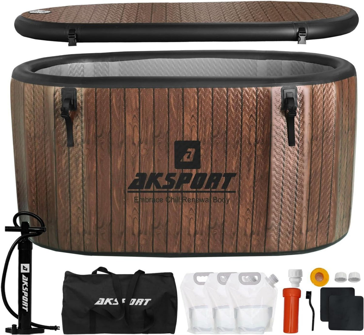 Eisbadewanne – aufblasbare Konstruktion, 132 x 70 x 62cm, 288L, AKSPORT