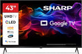 Google 43HP5365E USBx2 Smart TV, 43 Zoll, 60 Hz, Fernseher, 4K UHD, QLED, HDR, Dolby Audio, HDMI, rahmenlos, Bluetooth, Schwarz, Dolby Atmos 2x10 W