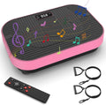 Vibrationsplatte - mit Widerstandsbändern, mit Fernbedienung, für zuhause, 199 Stufen, rosa, Vibrationsplatte 199 Stufen Pink