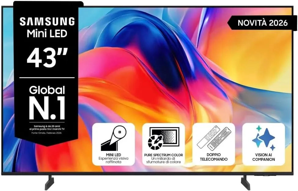 Samsung UE43M70HAUxZT Smart TV, 43 Zoll, 3840 × 2160, Energieklasse F, Fernseher, 4K UHD, WLAN, DVB-T2, Schwarz
