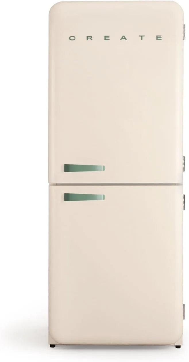 Sage Kühlschrank, 401 L, 70x65x185 cm, 190 W, No Frost, Gefrierfach, 2 Temperaturzonen, Griff Salbeigrün, 190W, 3 Ablagen, 2 Schubladen