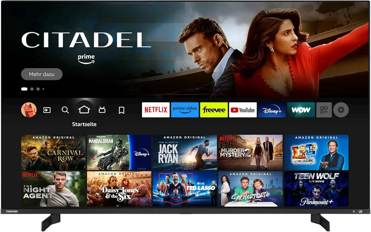 Toshiba 50QF5D63DA Smart TV, 50 Zoll, Fernseher, 4K UHD, QLED, HDR, Bluetooth, Schwarz, Triple-Tuner, 4K Ultra HD, 2023, Alexa Built-In, Fire TV