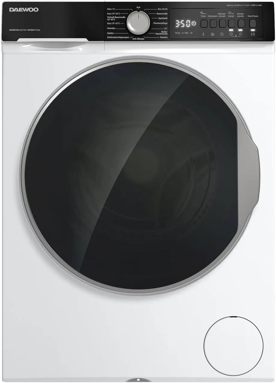 Waschmaschine, 11 kg, Daewoo WM-FC1674W1A-DE, Inverter, Dampf, Weiß, 1400 U/min, Allergy Safe