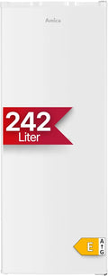 Amica Kühlschrank, 242 L, 143 x 54, 5 x 55, 5 cm, 3540 W, Gefrierfach, 5 cm 242 l Türanschlag wechselbar automatische Abtauung LED‐Innenbeleuchtung