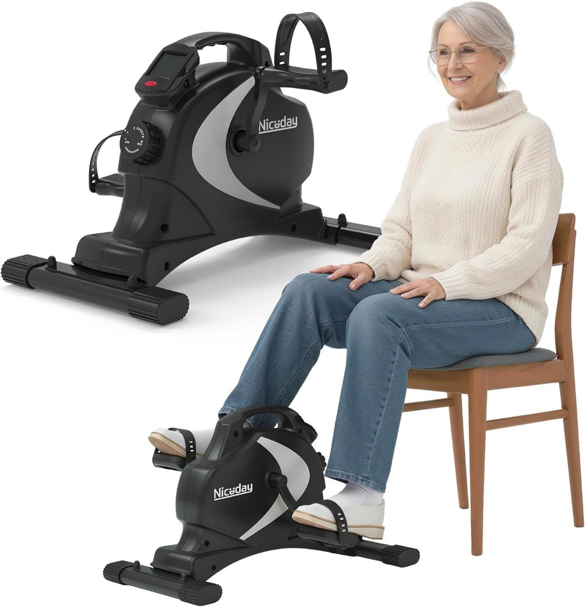 Heimtrainer - mit Rückenlehne, leiser Betrieb, 150kg, 16 Stufen