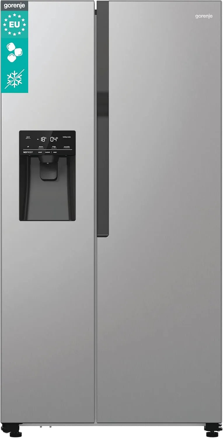 Gorenje 566 L, Side-by-Side mit Wasser und Eiswürfelspender, Wassertank, CripZone NRR9185ESxL, 8 cm, MultiFlow 360°, BxHxT: 91, 5 × 178, 6 × 69
