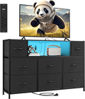 TV-Möbel, 55 Zoll, Wohnzimmergestaltung, Schwarz, Fernsehtisch mit Holzplatte, Fernsehschrank für Wohnzimmer Schlafzimmer Gaming Room