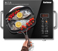 Tragbare Herdplatte mit Griff, Kochplatte 2000W, Schwarzes, Karinear 1er