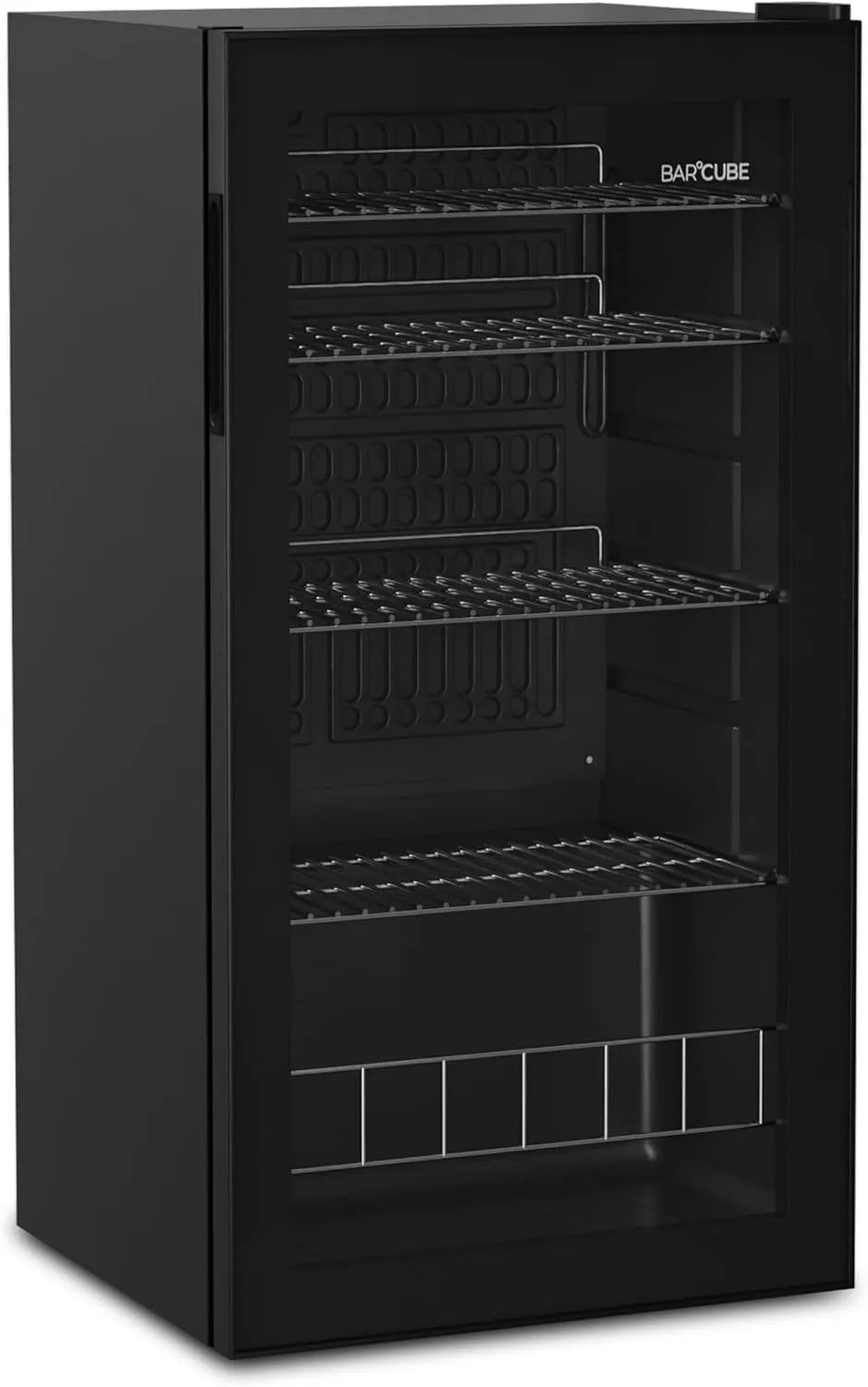 Kühlschrank, 90 L, Glas, leise, Schwarz, energieeffizient & kompakt, °CUBES BAR°CUBE 90L Getränkekühlschrank mit Glastür & LED