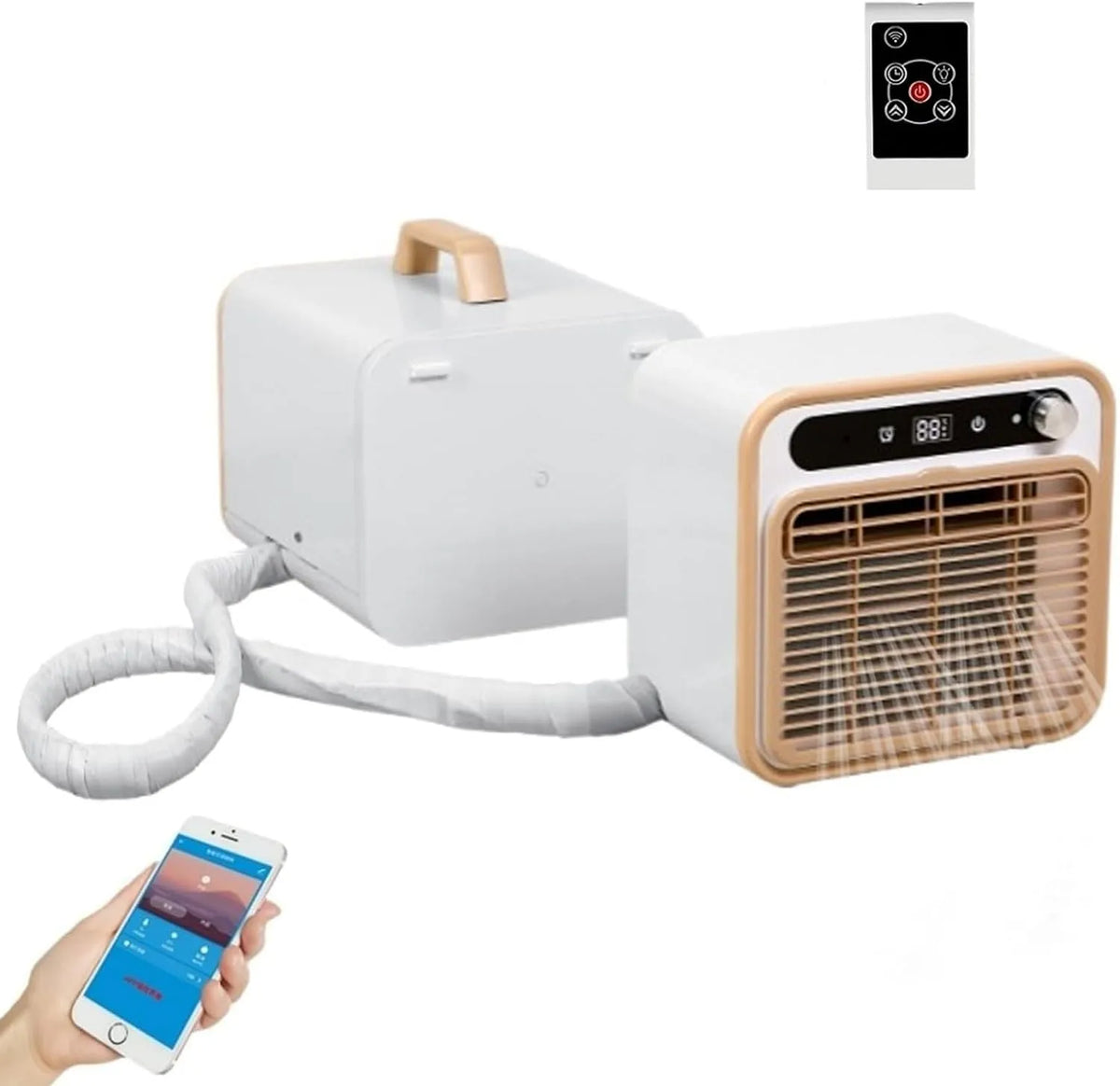 Klimaanlage 2M, tube, 130 m3/h, tragbar, WLAN, 3 Steuerungsmethoden, For Zelte, Wohnmobile, LKWs, Wohnwagen