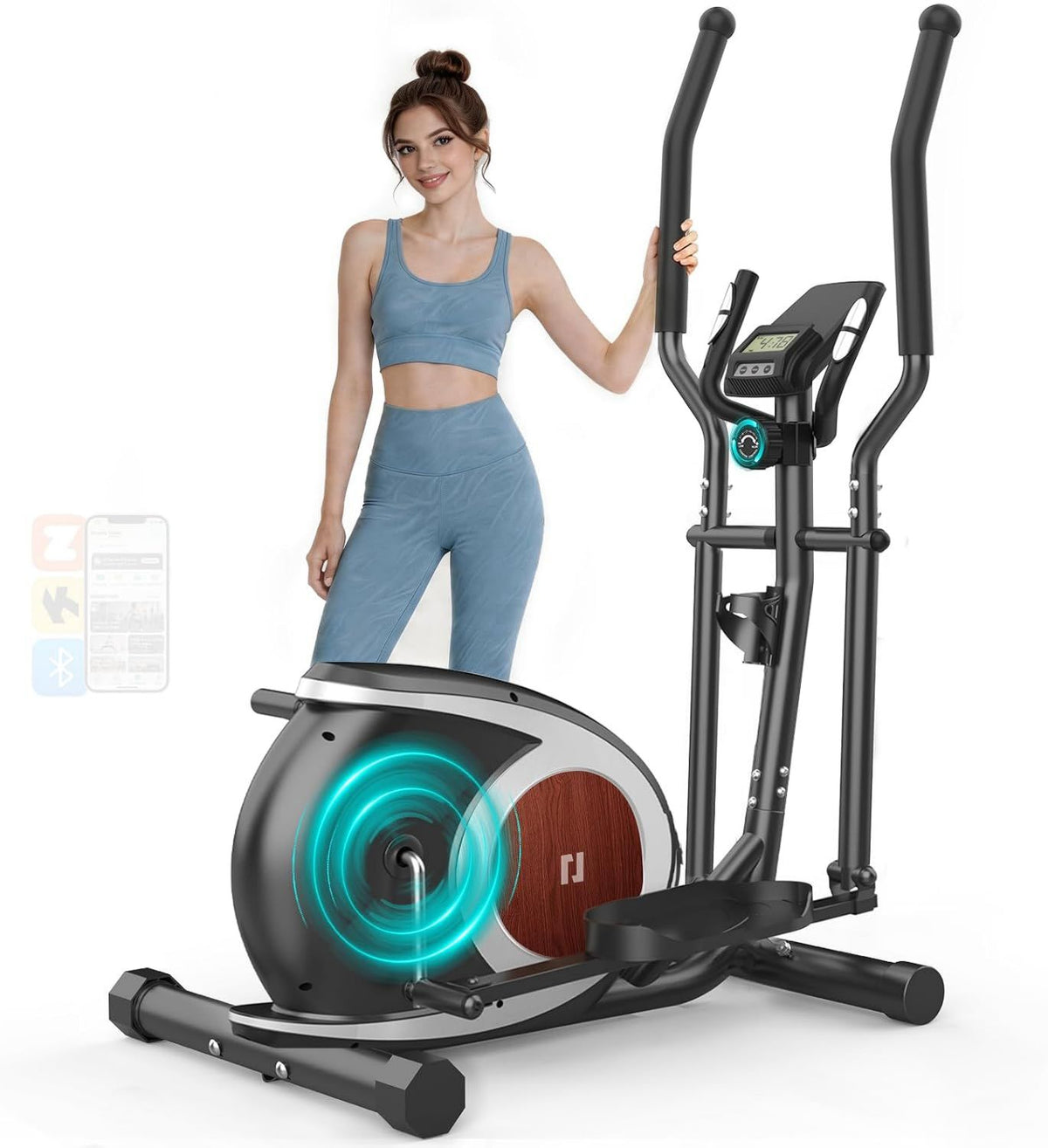Crosstrainer: Ganzkörpertraining, Bluetooth-Konnektivität, leiser Betrieb, mit Display, 130 kg, YONISEE