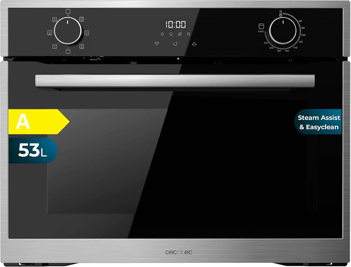 Cecotec Bolero Hexa M224500 Backofen, 45 cm, 53 L, 2600 W, Einbau, Grill, Dampf, Auftaufunktion, Steam Assist, Steam EasyClean, Umluftgrill