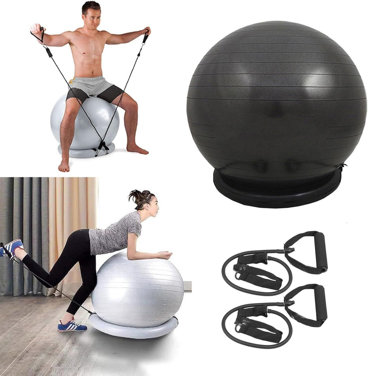 Pilates-Stuhl – 75 Cm, schwarz