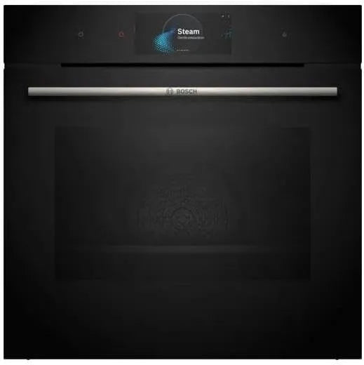 Bosch Serie 8 HSG7584B1 Backofen, 60 x 60 cm, 1 L, Einbau, Touch-Bedienung, großer Wassertank, Dampf, TFT-Touchdisplay Pro, Digitaler Bedienring
