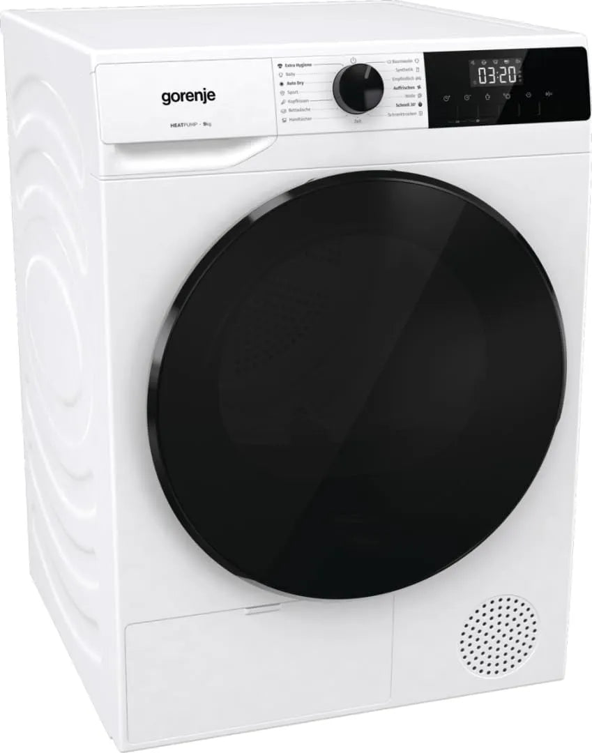Gorenje DHNA92/DE Wäschetrockner, 59, 5 cm, 15 Programme, 9 kg, Kindersicherung, Weiß, LED Display, 5 cm breit, Gorenje DHNA92/DE 9kg, Knitterschutz
