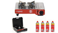Campingkocher, Industrie, 4 Gaskartuschen, ROTHENBERGER Industrial Campingkocher Deluxe inkl. 4 Gaskartuschen