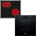 Bosch Serie 2 HND211LB2 Kochfeld, 60 cm, Einbau, 3D-Optik, Edelstahl, 1 cm erweitbare Kochzone NKN645GA E, Bräterzone