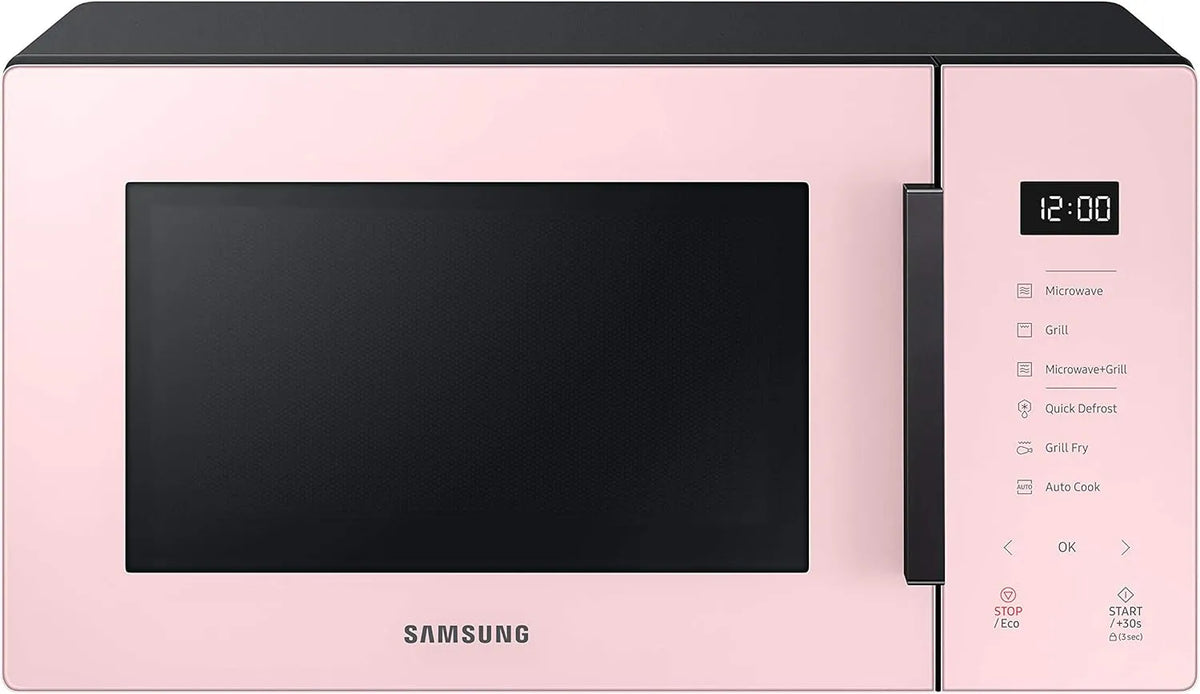 Samsung MG23T5018CP/ET Mikrowelle, 49 x 27, 5 x 38 cm, 23 L, 800/1100 W, Grill, Mikrowellenofen, Samsung Tisch-Mikrowelle Glas Design MG23T5018CP/ET