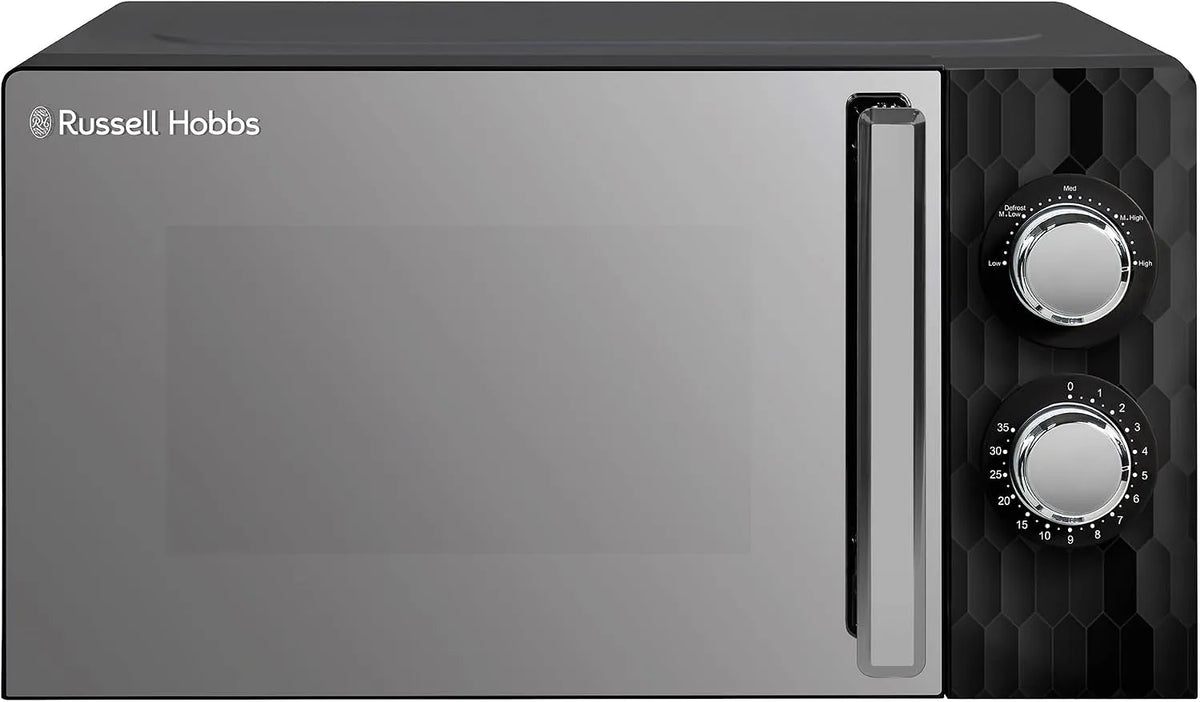 Russell Hobbs RHMM715B Mikrowelle, 17 L, 700 W, Timer, Auftaufunktion, Mikrowellenofen, Schwarz, 5 Leistungsstufen, 17 Liter, 700W