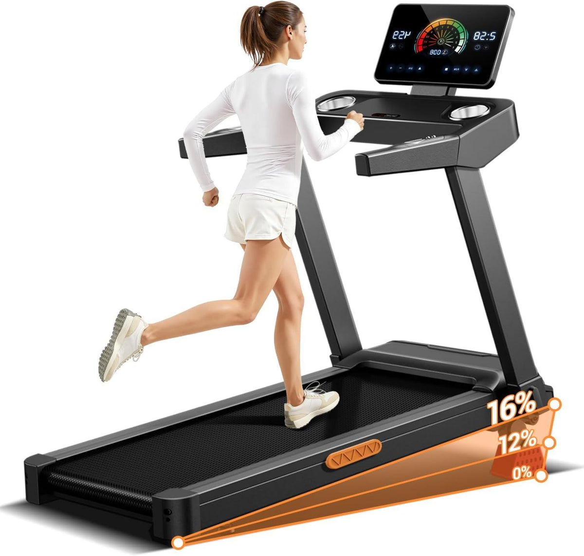 UMAY 14KM Laufband – einstellbare Steigung, klappbar, 14KM/H