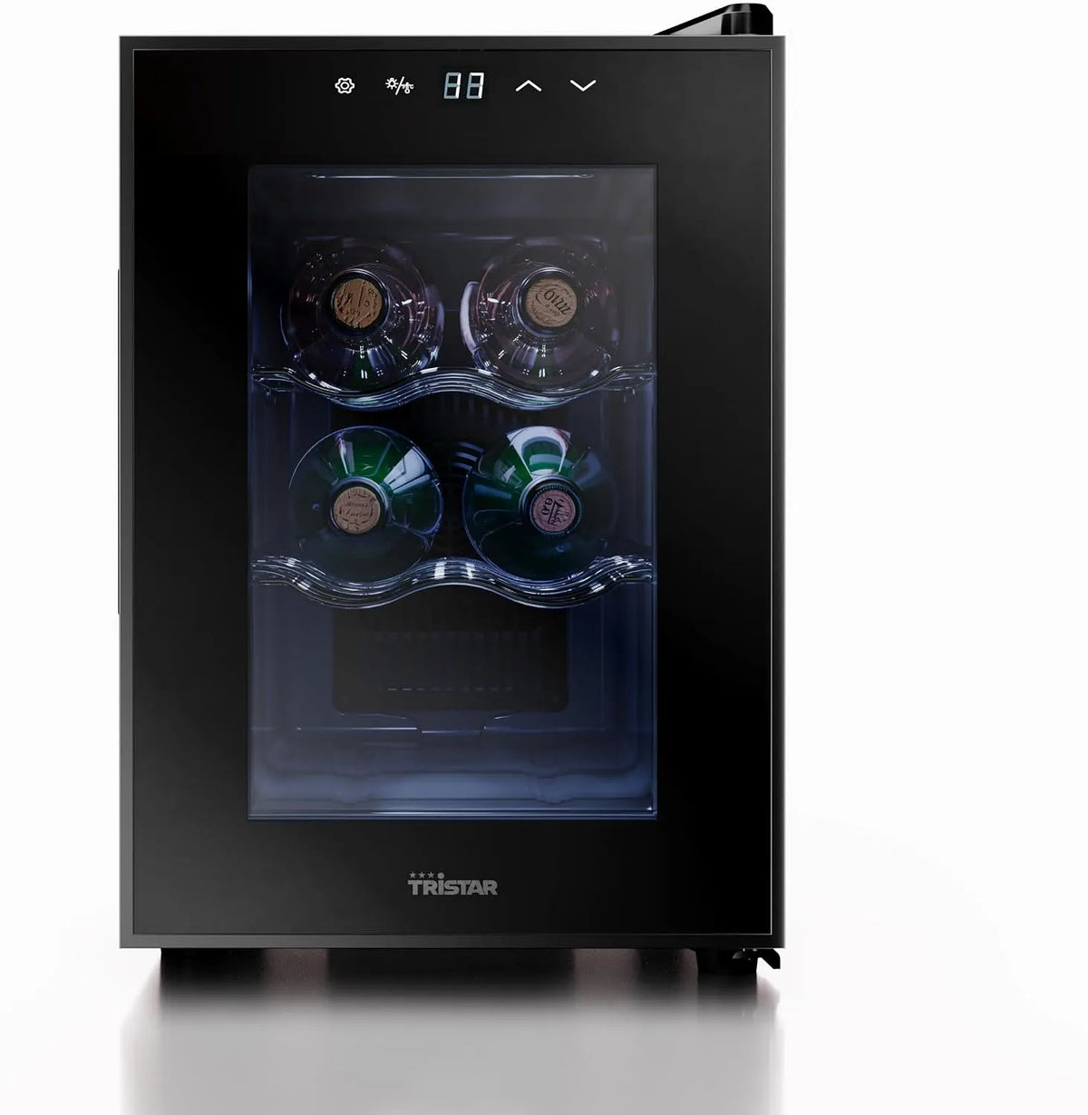 Weinkühlschrank WR-7506, 17 L, 6 Flaschen, Glas, Touch-Bedienung, Touch-LED-Display, Tristar Grande Saignée Weinkühlschrank, Thermoelektrisch