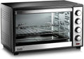 Elektrischer Pizzaofen, 48 L, 3000/2000 W, Koliber, Timer, Edelstahl, Schwarz, Koliber SUPERMAx x 3000W Backofen 48L Umluft Drehspieß Familienofen