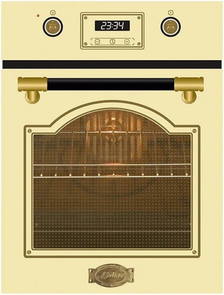 Backofen, 45 cm, 50 L, Einbau, autark, Leder bedeckte Griffstange, 9 Funktionen, Teleskopauszug, Intelligent Sysytem, Easy clean-Emaille