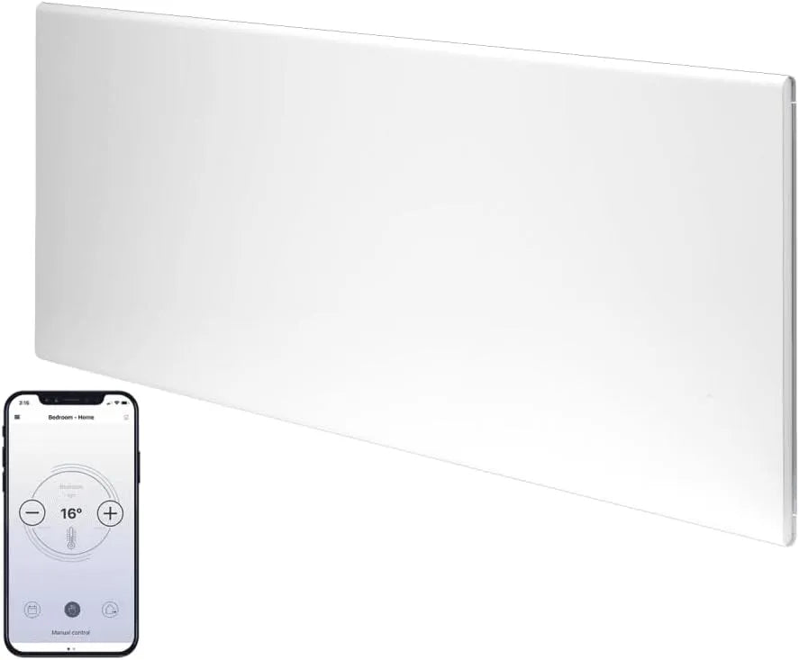 Elektroheizung IP24C, 1000 W, WLAN, LCD-Display, Weiß, Konvektor Heizung Elektrisch Intelligente Wifi, Adax Neo H Elektroheizung Wandmontage