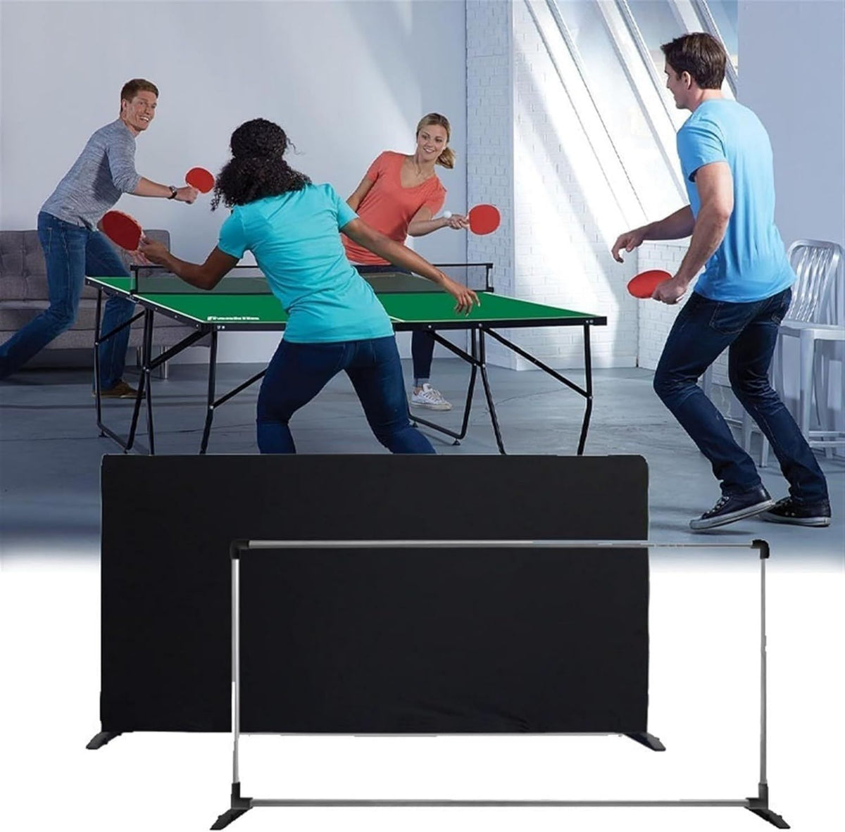 Tischtennisplatte – 140 cm, schwarz