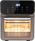 Elektrischer Pizzaofen 15-60min, 13 L, 1350 W, Grill, kompakt, Schwarz, Minibackofen, Mini backofen Pizzaofen mit Einstellbarer Temperatur und Zeit