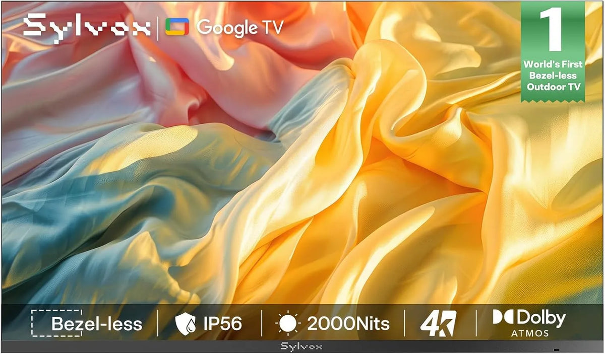 Google Smart TV, 43 Zoll, Fernseher, 4K UHD, Outdoor, 4K Randloser Smart Google TV mit 2000 nits
