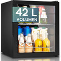 Kühlschrank bis18GradC 42Liter, 1Ablage, 40db, 42 L, 40 dB, Glas, leise, Camping, LED-Innenraumbeleuchtung, Heinrich ́s HEINRICHS Getränkekühlschrank