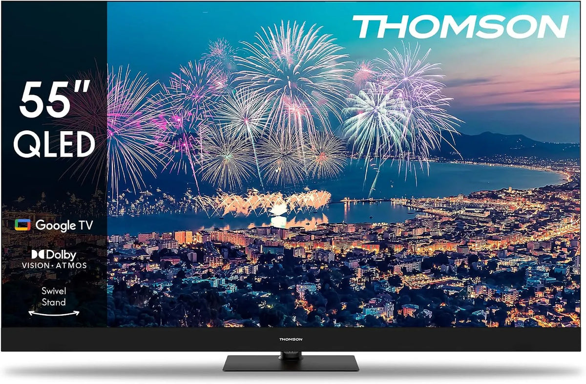 Google 65QG5C14 Smart TV, 65 Zoll, Fernseher, QLED, Dolby Audio, HDMI, WLAN, Bluetooth, Triple-Tuner, 164cm, A Plus Panel - 65QG5C14, Kabel, Satellit