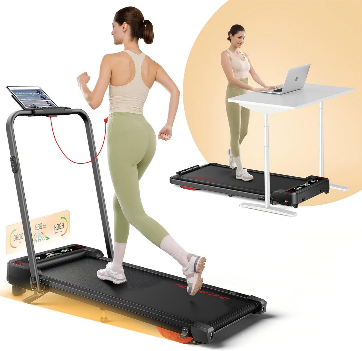 Walking Pad - einstellbare Steigung, klappbar, für zuhause